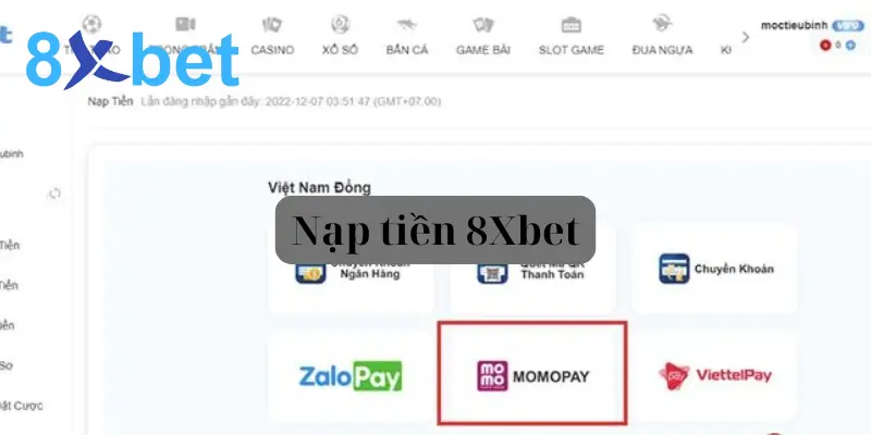 Nạp tiền 8Xbet